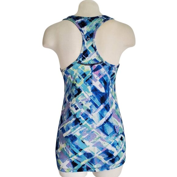 90 Degree by Reflex Racerback Athletic Longline Tank Top Multi Print Size M - Picture 4 of 13